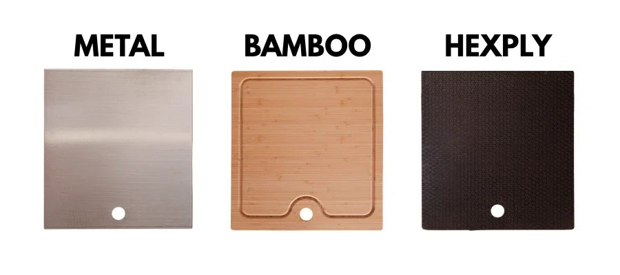 Metal, bamboo, and hexply overlanding storage panels for rugged outdoor use