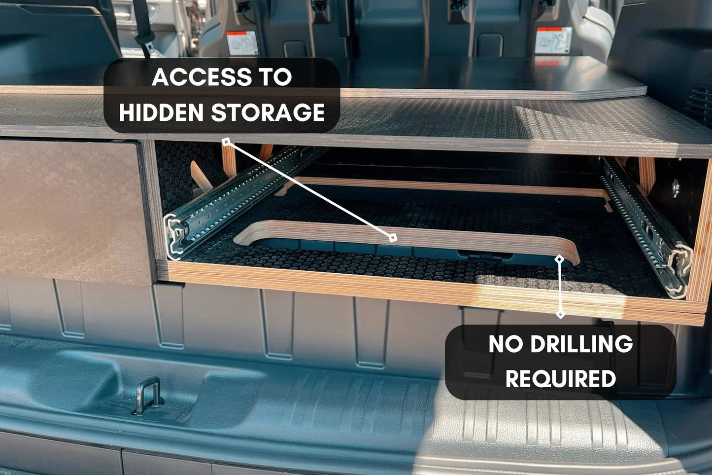 Land Cruiser 250 Dual Drawer Storage PreCut Kit - Solid Wood Worx