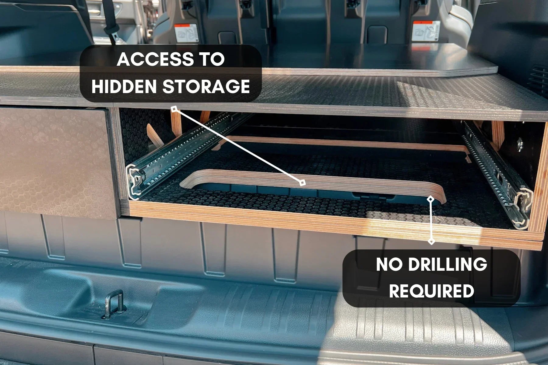 Land Cruiser 250 Dual Drawer Storage PreCut Kit - Solid Wood Worx