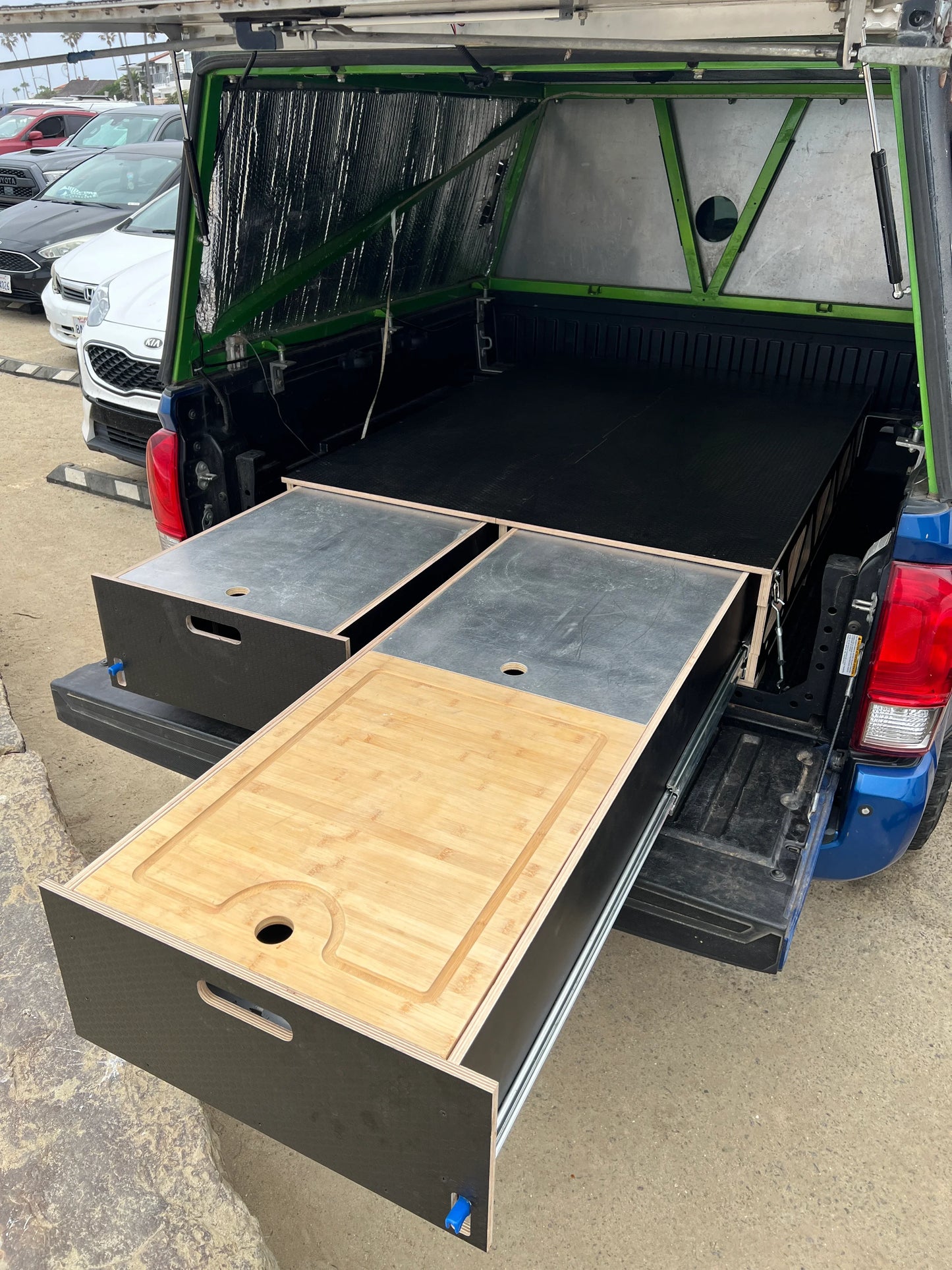 Toyota Tacoma 2nd Gen - 3rd Gen Dual Drawer Storage PreCut Kit - Solid Wood Worx