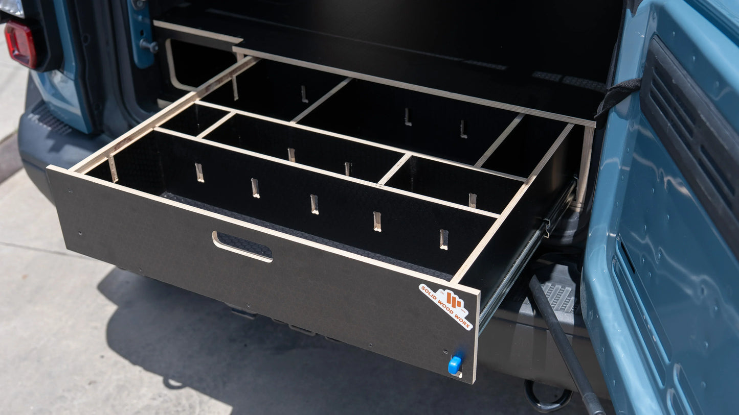 Bronco 4-Door Single Drawer Storage PreCut Kit - Solid Wood Worx
