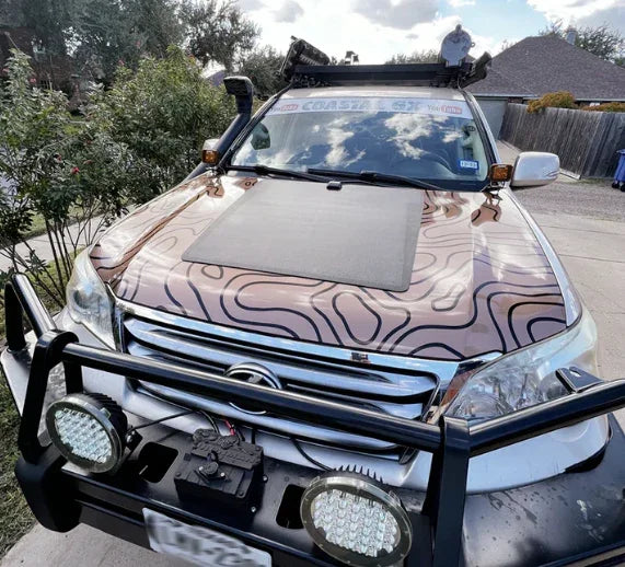 Lexus GX460 GX470 GX570 LX470 LX570 Lensun 100W Hood Flexible Solar Panel - Solid Wood Worx