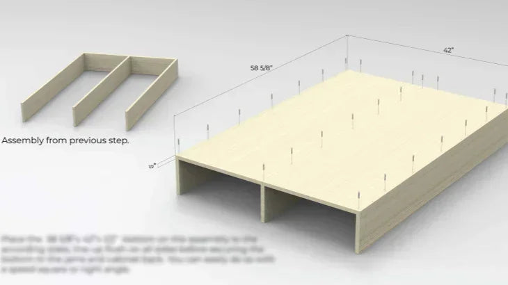 Toyota Tacoma DIY drawer system — cut list page with panel dimensions