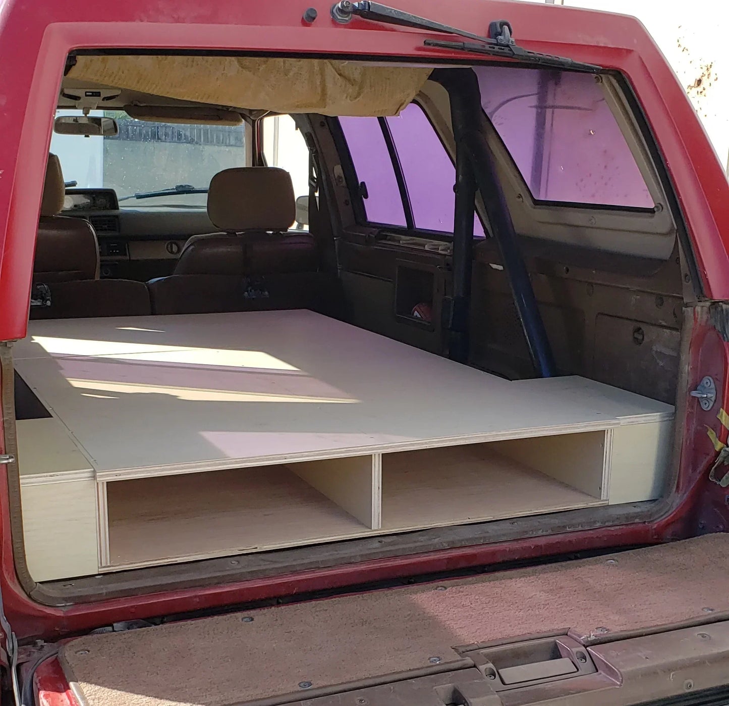 1st Gen 4Runner DIY drawer storage — overview of complete build with bed extension