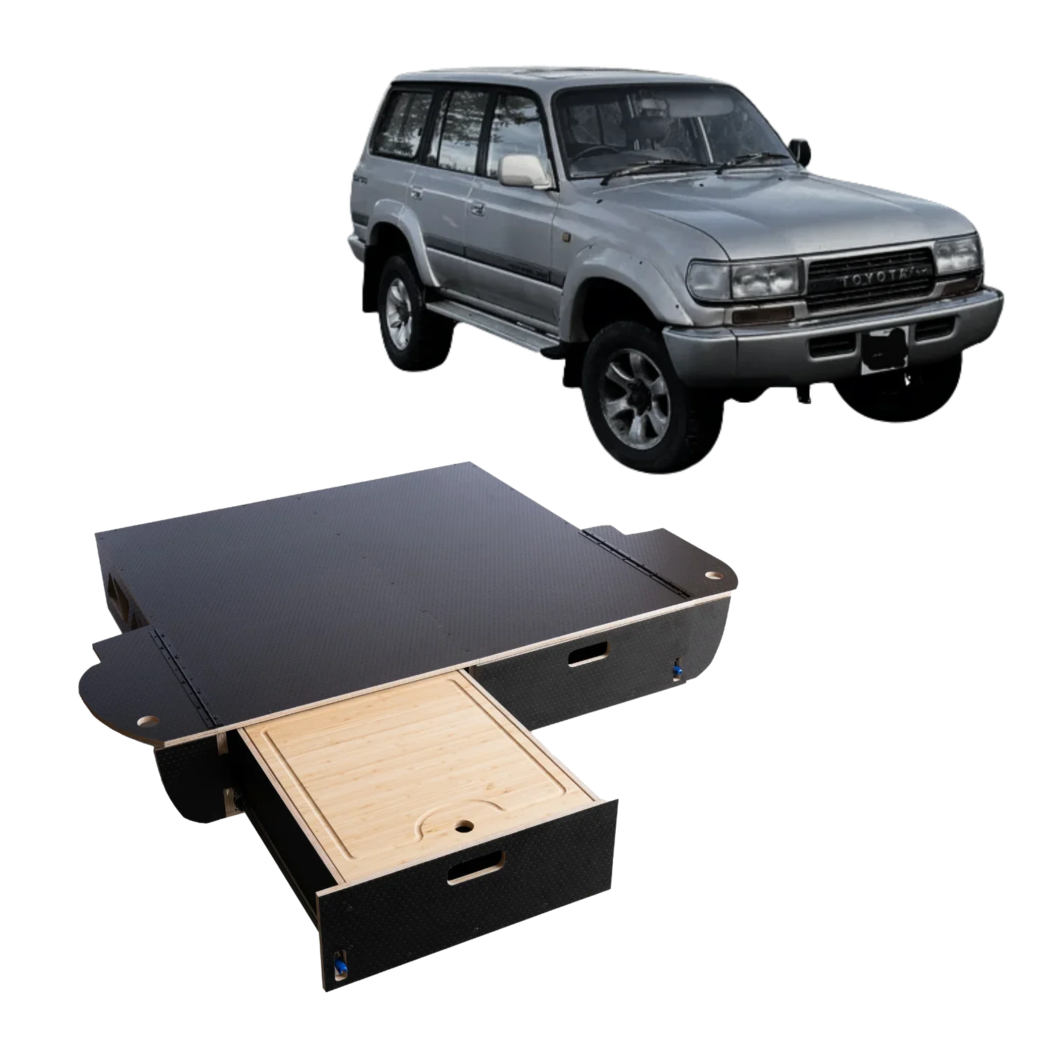 Land Cruiser 80 Series Dual Drawer Pre-Cut Kit! – Solid Wood Worx