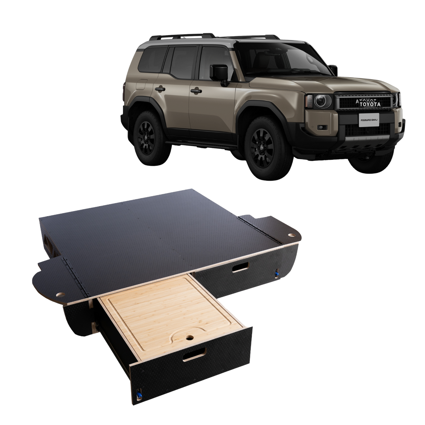 Land Cruiser 250 Dual Drawer Storage PreCut Kit