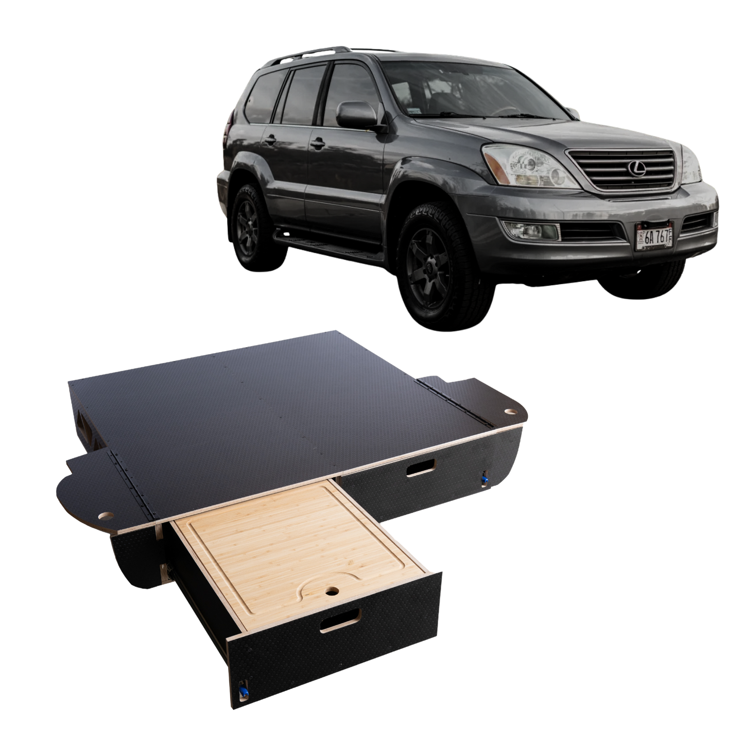 Lexus GX470 03-09 Dual Drawer Storage PreCut Kit