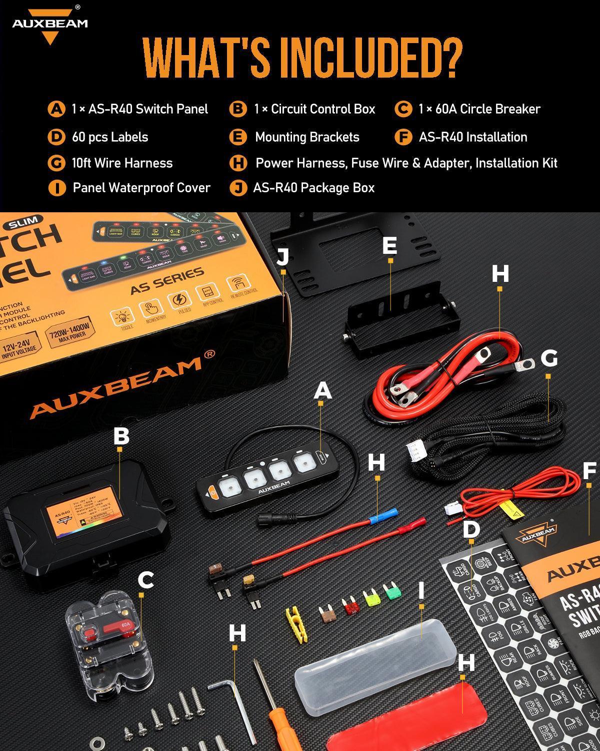 Auxbeam 4-Gang Switch Panel — Basic