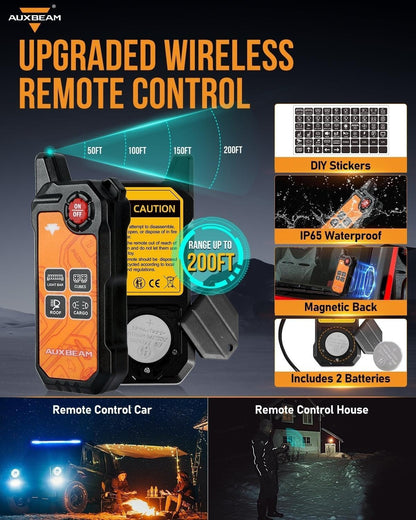Auxbeam 4-Gang Switch Panel — Bluetooth