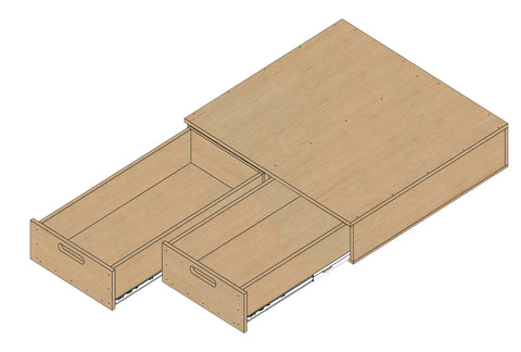 3rd Gen 4Runner Dual Drawer System – Solid Wood Worx