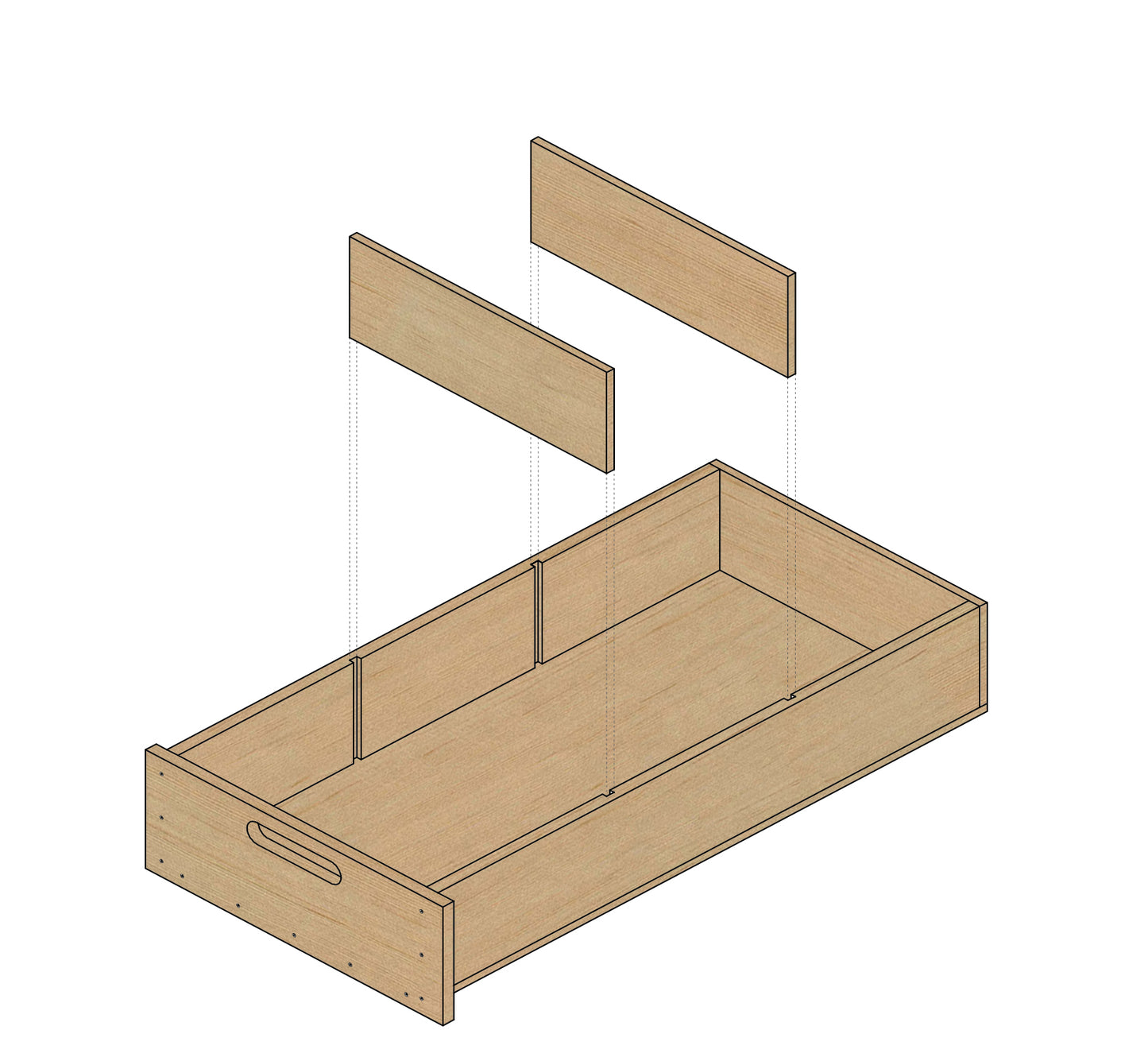 1st/3rd Gen Drawer False Tops & Dividers - Solid Wood Worx